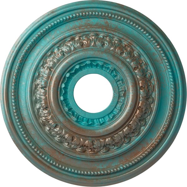 Ekena Millwork Orleans Medallion (Canopies up to 4 5/8"), 17 5/8"OD X 3 5/8"ID X 1 7/8"P, Copper Green Patina CM17OLCGS - main
